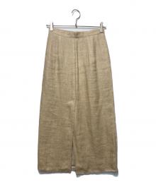 AURALEE（オーラリー）の古着「LINEN DOUBLE FACE FRINGE SKIRT」｜ベージュ