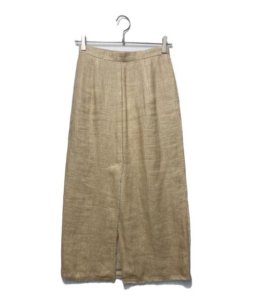 AURALEE（オーラリー）AURALEE (オーラリー) LINEN DOUBLE FACE FRINGE SKIRT ベージュの古着・服飾アイテム