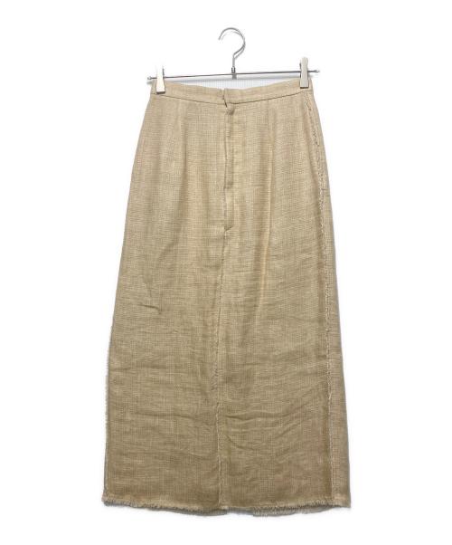 AURALEE（オーラリー）AURALEE (オーラリー) LINEN DOUBLE FACE FRINGE SKIRT ベージュの古着・服飾アイテム