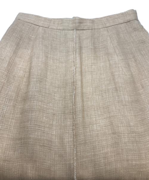 AURALEE（オーラリー）AURALEE (オーラリー) LINEN DOUBLE FACE FRINGE SKIRT ベージュの古着・服飾アイテム