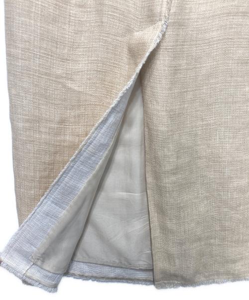 AURALEE（オーラリー）AURALEE (オーラリー) LINEN DOUBLE FACE FRINGE SKIRT ベージュの古着・服飾アイテム