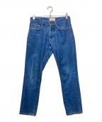 AMI Alexandre Mattiussiアミアレクサンドルマテュッシ）の古着「ロゴラベル コットン ストレートデニムジーンズ」｜インディゴ