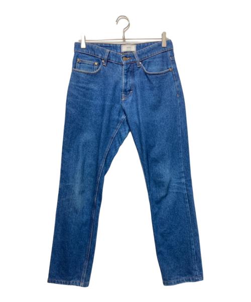 AMI Alexandre Mattiussi（アミアレクサンドルマテュッシ）AMI Alexandre Mattiussi (アミアレクサンドルマテュッシ) ロゴラベル コットン ストレートデニムジーンズ インディゴ サイズ:29の古着・服飾アイテム