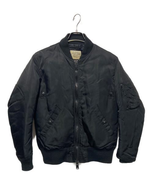 HOUSTON（ヒューストン）HOUSTON (ヒューストン) MA-1ジャケット ブラック サイズ:Mの古着・服飾アイテム