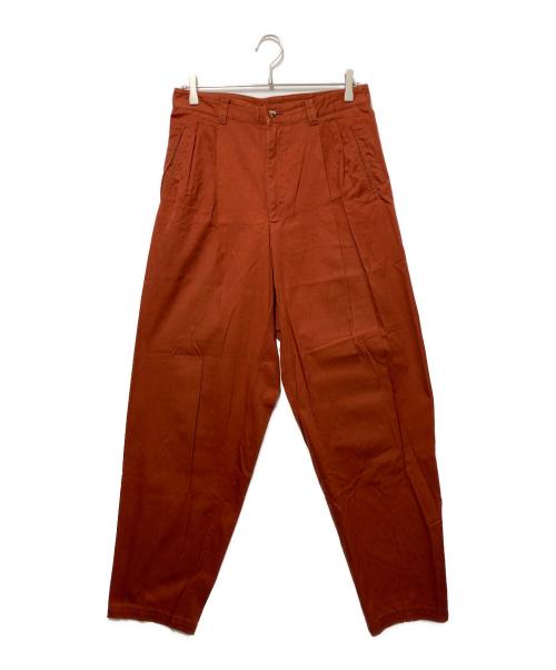 ISSEY MIYAKE（イッセイミヤケ）ISSEY MIYAKE (イッセイミヤケ) ワイドタックパンツ オレンジ サイズ:Lの古着・服飾アイテム