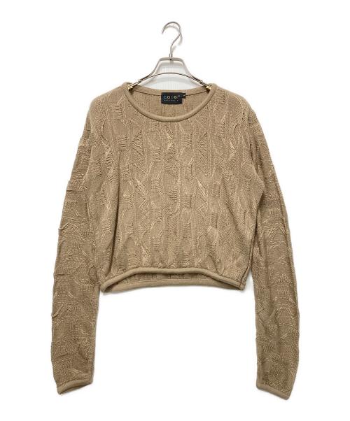 Coogi（クージー）Coogi (クージー) 3D短丈ニット ベージュ サイズ:Ｌの古着・服飾アイテム