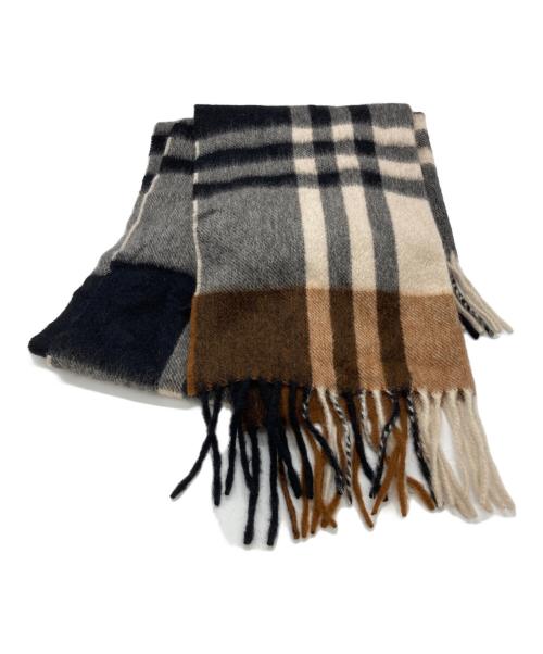 JOSHUA ELLIS（ジョシュア エリス）JOSHUA ELLIS (ジョシュア エリス) チェックカシミヤストール ベージュの古着・服飾アイテム