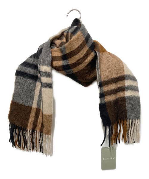 JOSHUA ELLIS（ジョシュア エリス）JOSHUA ELLIS (ジョシュア エリス) チェックカシミヤストール ベージュの古着・服飾アイテム