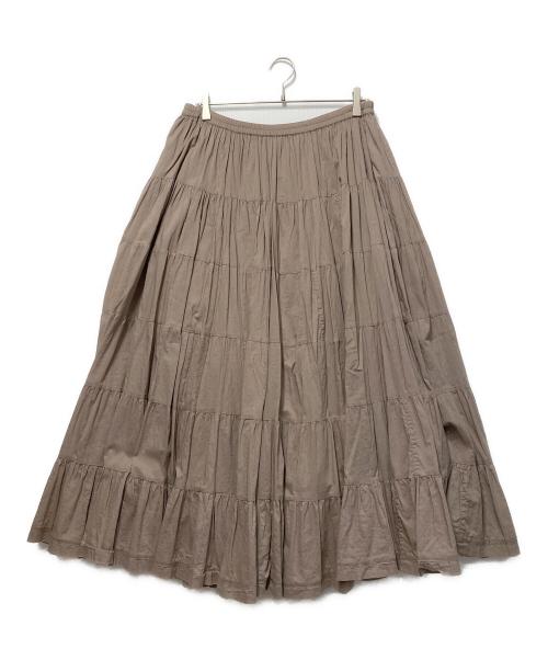 MARIHA（マリハ）MARIHA (マリハ) 草原の虹 ティアードギャザー スカート ブラウン サイズ:Freeの古着・服飾アイテム