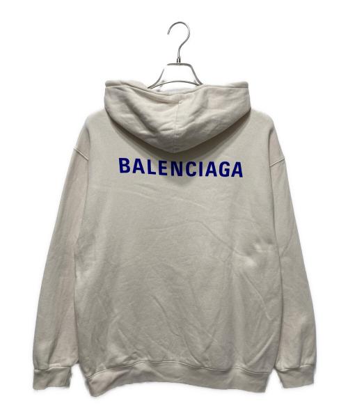 BALENCIAGA（バレンシアガ）BALENCIAGA (バレンシアガ) ロゴプリントパーカー ベージュ サイズ:Ｓの古着・服飾アイテム