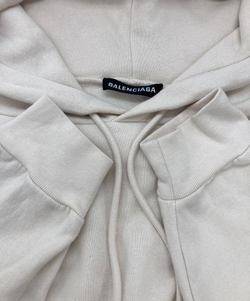 BALENCIAGA（バレンシアガ）BALENCIAGA (バレンシアガ) ロゴプリントパーカー ベージュ サイズ:Ｓの古着・服飾アイテム
