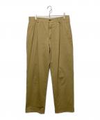 CARUSOカルーゾ）の古着「2タックコットンスラックスパンツ」｜ベージュ
