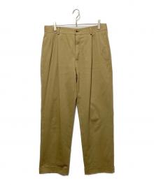 CARUSO（カルーゾ）の古着「2タックコットンスラックスパンツ」｜ベージュ