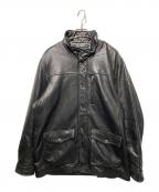 Eddie Bauerエディーバウアー）の古着「ラムレザーカーコート」｜ブラック