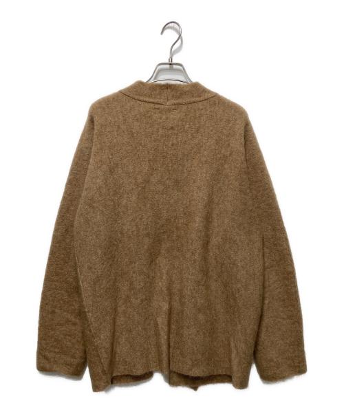 UNFIL（アンフィル）unfil (アンフィル) ストレッチスーパーキッドモヘア ボタンレスカーディガン ブラウン サイズ:5の古着・服飾アイテム