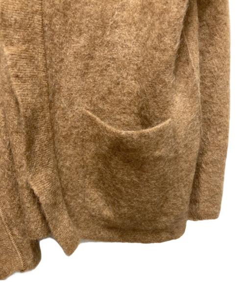 UNFIL（アンフィル）unfil (アンフィル) ストレッチスーパーキッドモヘア ボタンレスカーディガン ブラウン サイズ:5の古着・服飾アイテム