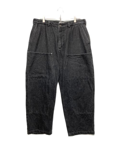 EVISEN（エビセン）EVISEN (エビセン) ダブルニーデニムパンツ ブラック サイズ:XLの古着・服飾アイテム