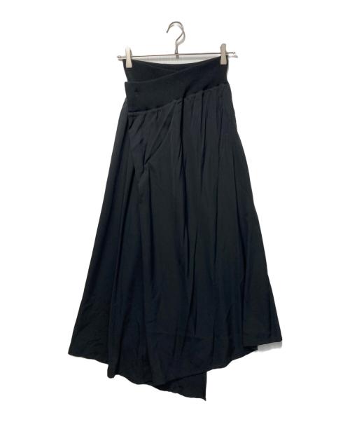 yohji yamamoto+noir（ヨウジヤマモトプリュスノアール）yohji yamamoto+noir (ヨウジヤマモトプリュスノアール) シルクラップスカート ブラック サイズ:3の古着・服飾アイテム