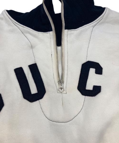 Buco（ブコ）Buco (ブコ) ハーフジップスウェット ホワイト×ブラック サイズ:Ｌの古着・服飾アイテム