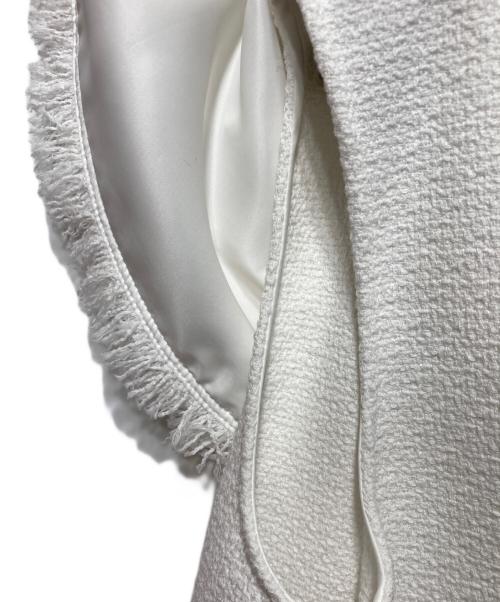 Noble（ノーブル）Noble (ノーブル) ファンシーツイードケープカラーブラウス ホワイト サイズ:なしの古着・服飾アイテム