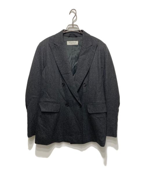MaxMara（マックスマーラ）MaxMara (マックスマーラ) ウールカシミヤダブルジャケット グレー サイズ:40の古着・服飾アイテム
