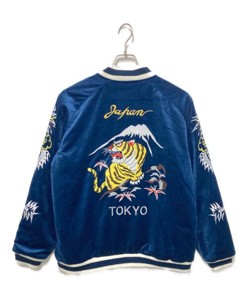 HOUSTON（ヒューストン）HOUSTON (ヒューストン) 別珍スカジャン ブルー サイズ:XLの古着・服飾アイテム