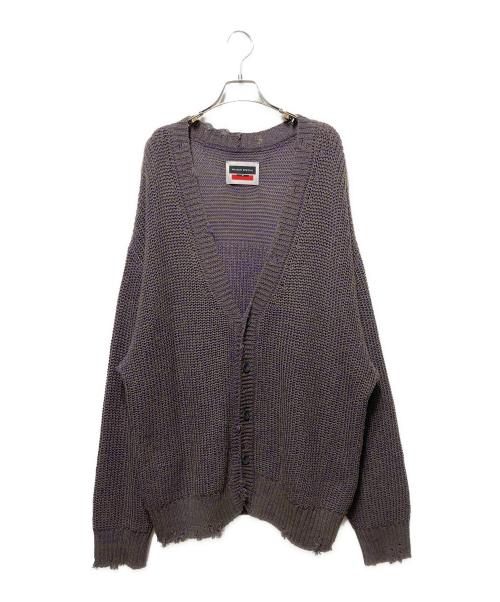 MAISON SPECIAL（メゾンスペシャル）MAISON SPECIAL (メゾンスペシャル) ミックスヤーンプライムオーバークラッシュニットVネックカーディガン パープル サイズ:01の古着・服飾アイテム