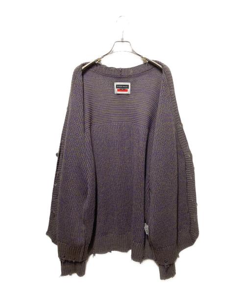 MAISON SPECIAL（メゾンスペシャル）MAISON SPECIAL (メゾンスペシャル) ミックスヤーンプライムオーバークラッシュニットVネックカーディガン パープル サイズ:01の古着・服飾アイテム