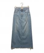 BLACK by moussyブラックバイマウジー）の古着「low rise straight skirt」｜インディゴ