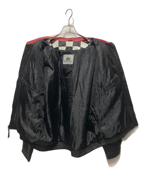 BURK`S BAY（バークズ ベイ）BURK`S BAY (バークズ ベイ) チェッカーフラッグレーシングジャケット ブラック サイズ:Lの古着・服飾アイテム