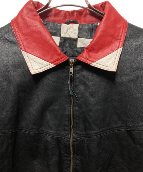 BURK`S BAY（バークズ ベイ）BURK`S BAY (バークズ ベイ) チェッカーフラッグレーシングジャケット ブラック サイズ:Lの古着・服飾アイテム
