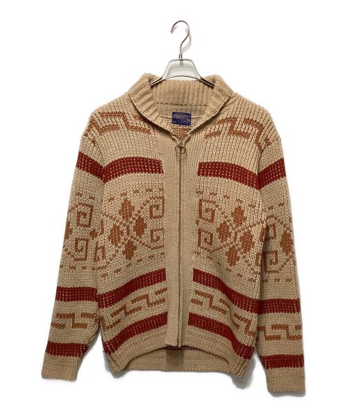 PENDLETON（ペンドルトン）PENDLETON (ペンドルトン) 70's ネイティブ柄カウチンセーター ベージュ サイズ:Mの古着・服飾アイテム