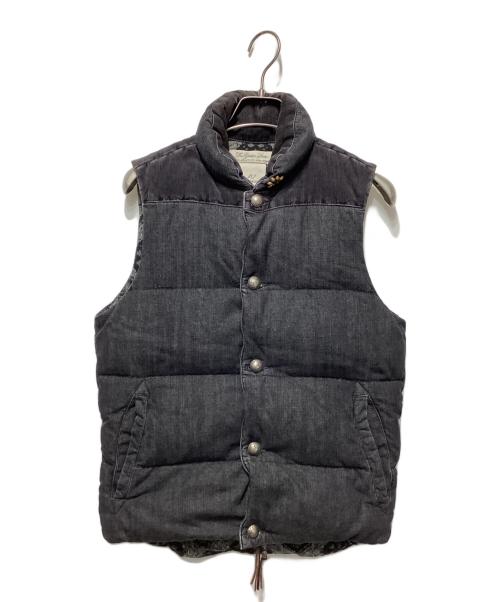 REMI RELIEF（レミレリーフ）REMI RELIEF (レミレリーフ) 裏地バンダナナチュラル加工ダウンベスト ブラック サイズ:Sの古着・服飾アイテム