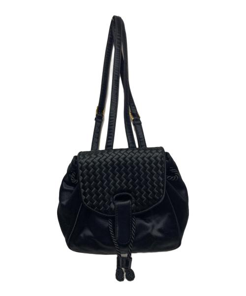 BOTTEGA VENETA（ボッテガベネタ）BOTTEGA VENETA (ボッテガベネタ) イントレチャート ミニ バックパック ブラックの古着・服飾アイテム