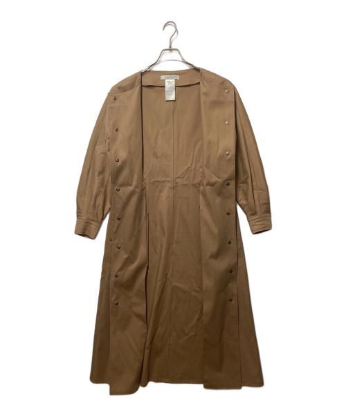 MaxMara（マックスマーラ）MaxMara (マックスマーラ) ドットボタン ドレス ブラウン サイズ:Lの古着・服飾アイテム