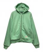 stussyステューシー）の古着「ダブル フェイス レベル ジップ フーディー」｜グリーン