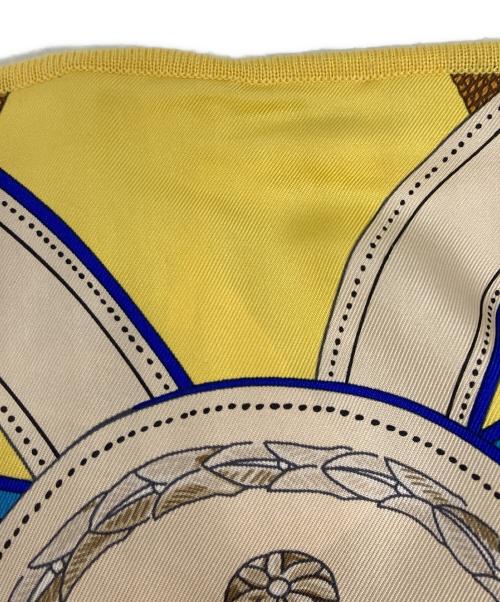 HERMES（エルメス）HERMES (エルメス) シルクカシミヤ切替総柄ニット イエロー サイズ:34の古着・服飾アイテム