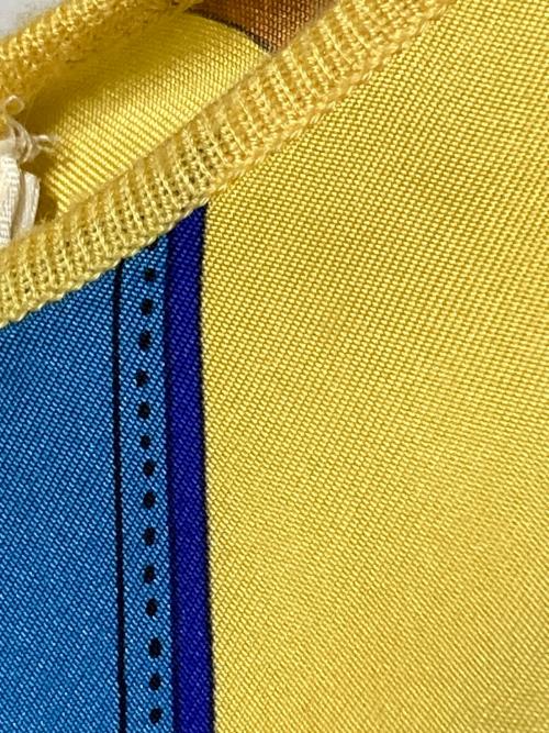 HERMES（エルメス）HERMES (エルメス) シルクカシミヤ切替総柄ニット イエロー サイズ:34の古着・服飾アイテム