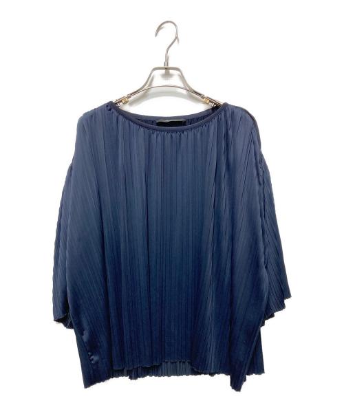 Max Mara WEEK END LINE（マックスマーラ ウイークエンドライン）Max Mara WEEK END LINE (マックスマーラ ウイークエンドライン) プリーツブラウス ネイビー サイズ:Mの古着・服飾アイテム