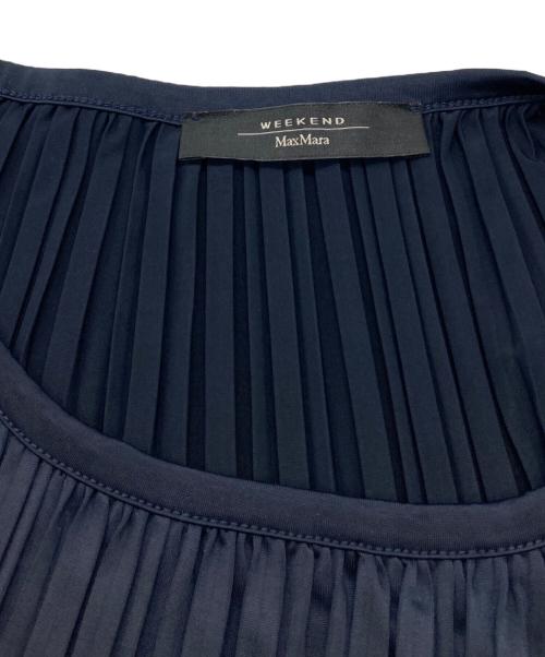 Max Mara WEEK END LINE（マックスマーラ ウイークエンドライン）Max Mara WEEK END LINE (マックスマーラ ウイークエンドライン) プリーツブラウス ネイビー サイズ:Mの古着・服飾アイテム