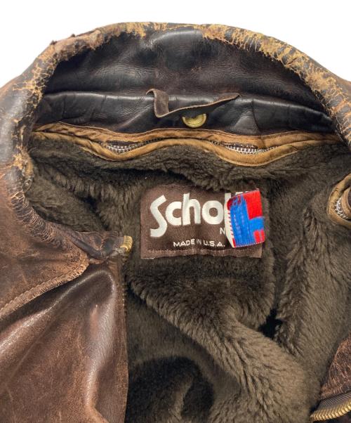 Schott（ショット）Schott (ショット) A-2 レザーフライトジャケット ブラウン サイズ:42の古着・服飾アイテム
