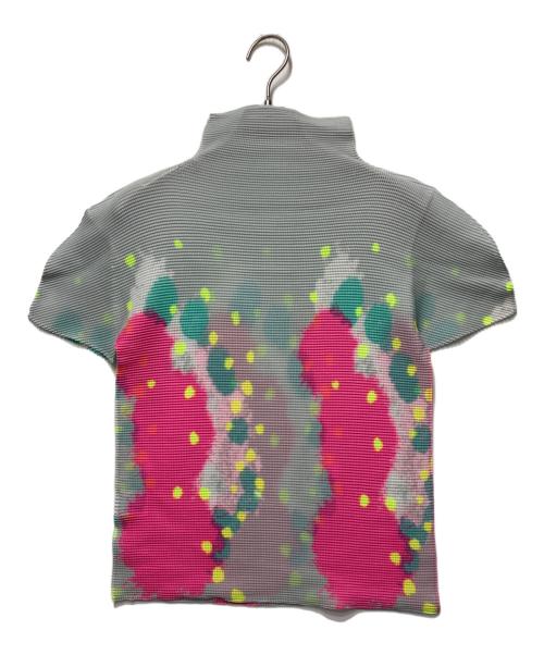 me ISSEY MIYAKE（ミーイッセイ ミヤケ）me ISSEY MIYAKE (ミーイッセイ ミヤケ) プリーツブラウス グレー×ピンク サイズ:なしの古着・服飾アイテム