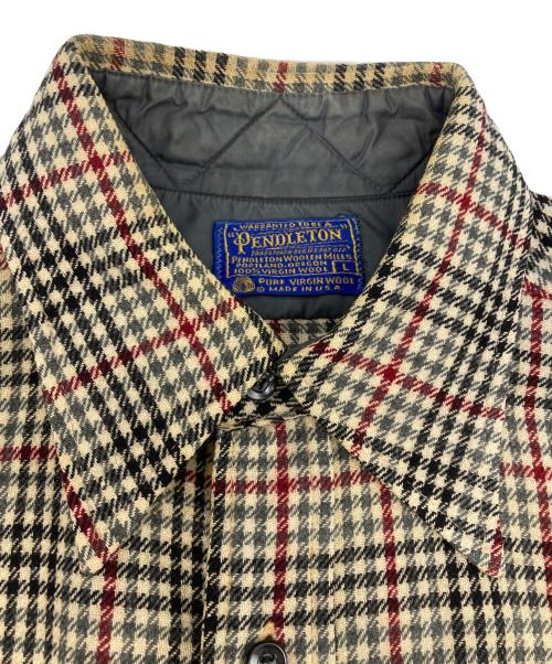 PENDLETON（ペンドルトン）PENDLETON (ペンドルトン) 千鳥柄チェックシャツ ベージュ サイズ:Lの古着・服飾アイテム
