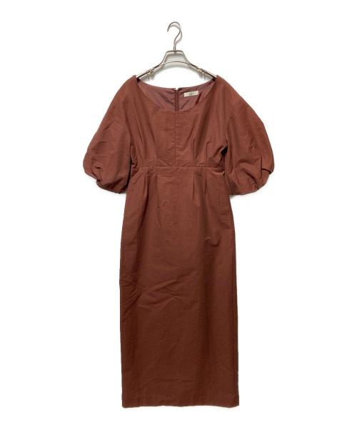 mideal（マイディール）mideal (マイディール) ballon sleeve onepiece ブラウン サイズ:freeの古着・服飾アイテム