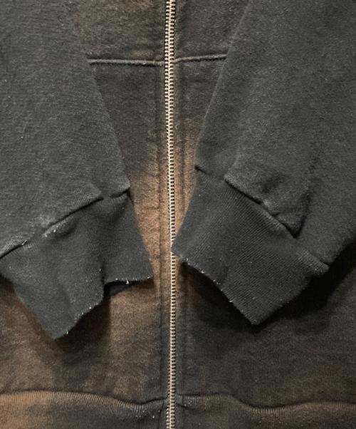LOS ANGELES APPAREL（ロサンゼルスアパレル）LOS ANGELES APPAREL (ロサンゼルスアパレル) USED加工ジップパーカー ブラック×ブラウン サイズ:Ｌの古着・服飾アイテム