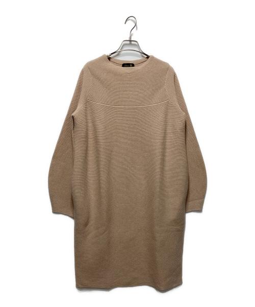DRAWER（ドゥロワー）Drawer (ドゥロワー) クルーネックワンピース ベージュ サイズ:Freeの古着・服飾アイテム