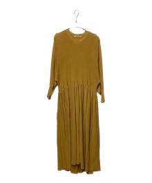 Curensology（カレンソロジー）の古着「ワイドギャザーワンピース」｜マスタード