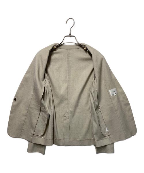 23区（ニジュウサンク）23区 (ニジュウサンク) アイアスマットストレッチ ノーカラー ジャケット ベージュ サイズ:38の古着・服飾アイテム