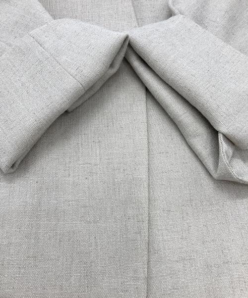 23区（ニジュウサンク）23区 (ニジュウサンク) アイアスマットストレッチ ノーカラー ジャケット ベージュ サイズ:38の古着・服飾アイテム