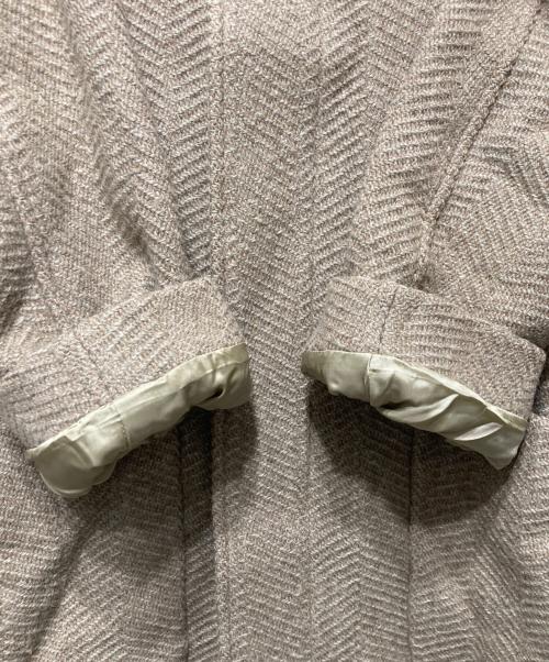 Phlannel（フランネル）Phlannel (フランネル) ヘリンボーンウールステンカラーコート ベージュの古着・服飾アイテム